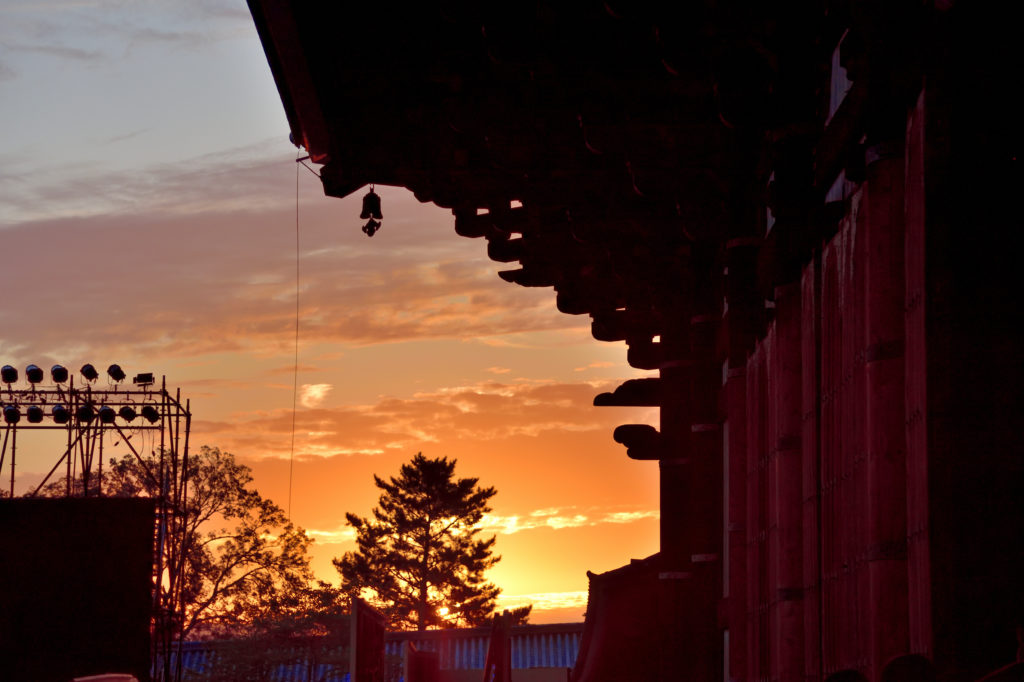 東大寺の夕日