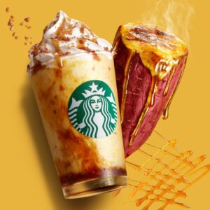 スタバ2022秋新作・焼き芋ブリュレフラペチーノのおすすめカスタムやカロリーは？発売日や料金やサイズは？