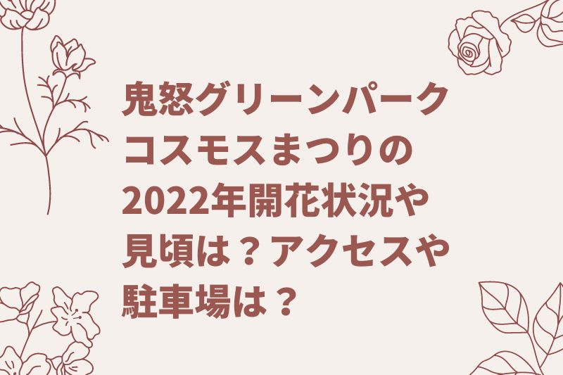 鬼怒グリーンパークコスモスまつりの2022年開花状況や見頃は？アクセスや駐車場は？