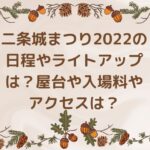 二条城まつり2022の日程やライトアップは？屋台や入場料やアクセスは？
