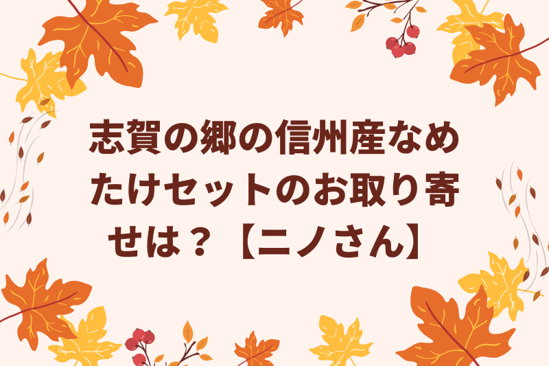 志賀の郷の信州産なめたけセットのお取り寄せは?【ニノさん】