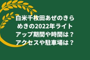 白米千枚田あぜのきらめきの2022年ライトアップ期間や時間は？アクセスや駐車場は？