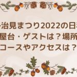 多治見まつり2022の日程や屋台は？場所・コースやアクセスは？