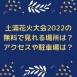 土浦花火大会2022の無料で見れる場所は？アクセスや駐車場は？