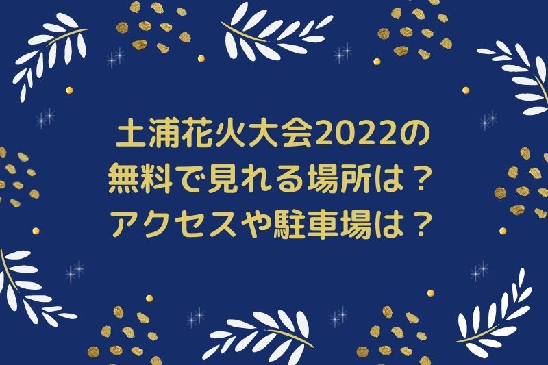土浦花火大会2022の無料で見れる場所は？アクセスや駐車場は？