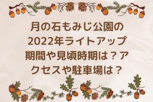 月の石もみじ公園の2022年ライトアップ期間や見頃時期は？アクセスや駐車場は？