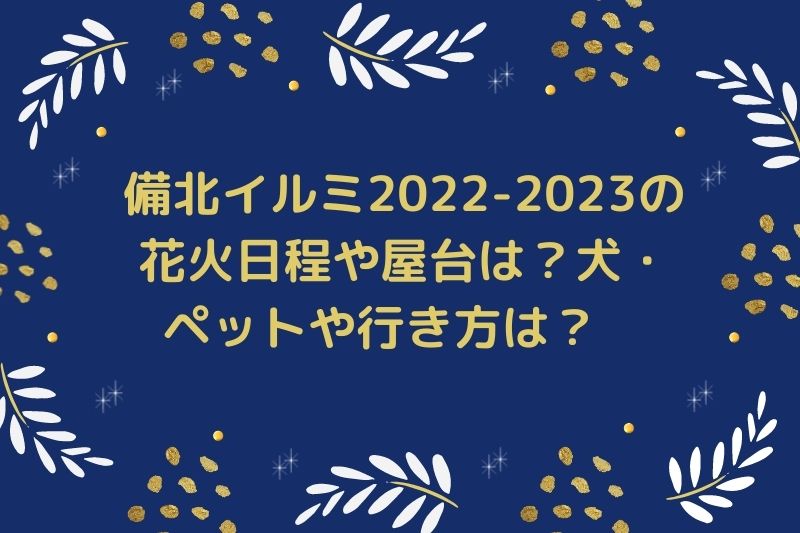 備北イルミ2022-2023の花火日程や屋台は？犬・ペットや行き方は？　