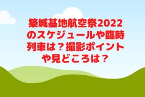 築城基地航空祭2022のスケジュールや臨時列車は？撮影ポイントや見どころは？