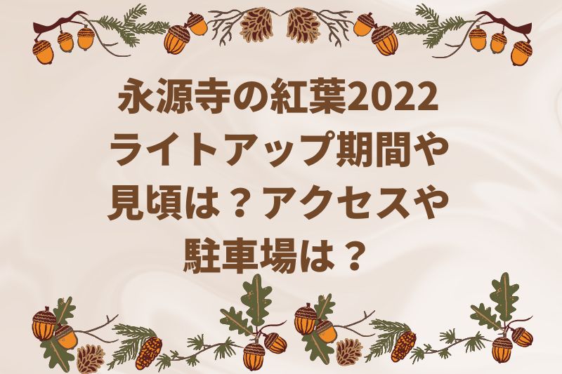永源寺の紅葉2022ライトアップの期間や見頃は?アクセスや駐車場は?