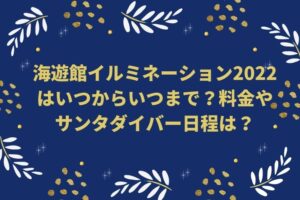 海遊館イルミネーション2022はいつからいつまで？料金やサンタダイバー日程は？