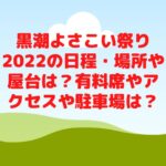 黒潮よさこい祭り2022の日程・場所や屋台は？有料席やアクセスや駐車場は？