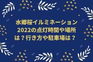 水郷桜イルミネーション2022の点灯時間や場所は？行き方や駐車場は？　