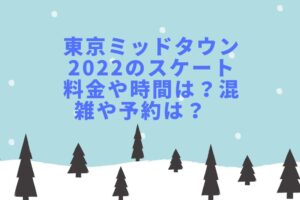 東京ミッドタウン2022のスケート料金や時間は?混雑や予約は?