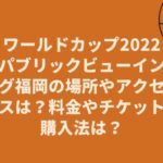 ワールドカップ2022パブリックビューイング福岡の場所やアクセスは？料金やチケット購入法は？
