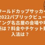 ワールドカップサッカー2022パブリックビューイング名古屋の会場や場所は？料金やチケット購入法は？　
