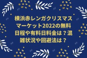 横浜赤レンガクリスマスマーケット2022の無料日程や有料日料金は？混雑状況や回避法は？