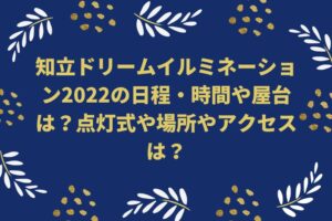 知立ドリームイルミネーション2022の日程・時間や屋台は?点灯式や場所やアクセスは?