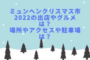 ミュンヘンクリスマス市2022の出店やグルメは？場所やアクセスや駐車場は？