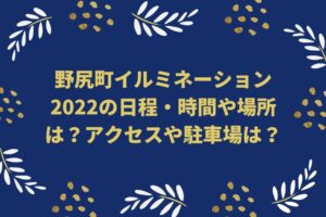 野尻町イルミネーション2022の日程・時間や場所は?アクセスや駐車場は?