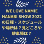 WE LOVE NAMIE HANABI SHOW 2022の日程・スケジュールや場所は？見どころや駐車場は？