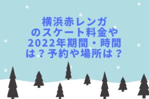横浜赤レンガのスケート料金や2022年期間・時間は?予約や場所は?