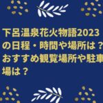 下呂温泉花火物語2023の日程・時間や場所は？おすすめ観覧場所や駐車場は？