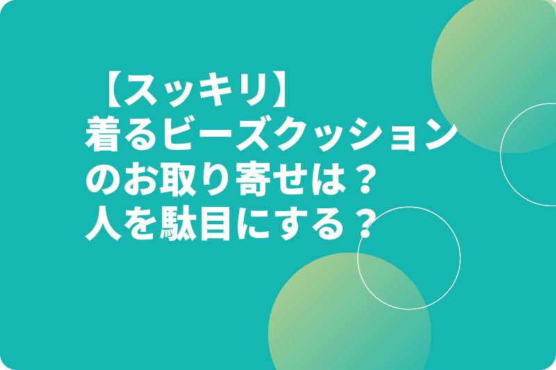 【スッキリ】着るビーズクッションのお取り寄せは？人を駄目にする？