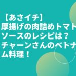 【あさイチ】厚揚げの肉詰めトマトソースのレシピは？チャーンさんのベトナム料理！