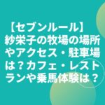 紗栄子の牧場の場所やアクセス・駐車場は？カフェ・レストランや乗馬体験は？【セブンルール】