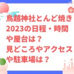 鳥越神社どんど焼き2023の日程・時間や屋台は？見どころやアクセスや駐車場は？　