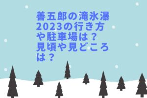 善五郎の滝氷瀑2023の行き方や駐車場は？見頃や見どころや服装は？