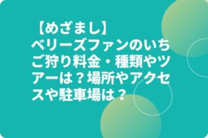 【めざまし】ベリーズファンのいちご狩り料金・種類やツアーは？場所やアクセスや駐車場は？