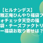 【ヒルナンデス】雅正庵ひんやり福袋フォチェッタ天空の福袋・チーズファクトリー福袋お取り寄せは？通年福袋！
