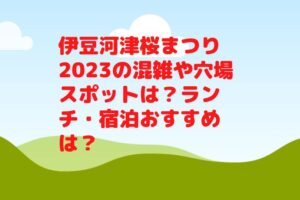 伊豆河津桜まつり2023の混雑や穴場スポットは?ランチ・宿泊おすすめは?