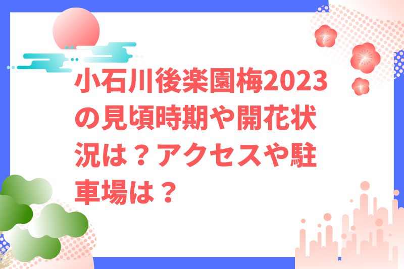 小石川後楽園梅2023の見頃時期や開花状況は？アクセスや駐車場は？