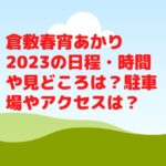 倉敷春宵あかり2023の日程・時間や見どころは？駐車場やアクセスは？