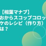 【相葉マナブ】豆腐のスコップコロッケのレシピ（作り方）は？千葉の安藤豆腐店がおからで！