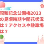 昭和記念公園梅2023の見頃時期や開花状況は？アクセスや駐車場は？