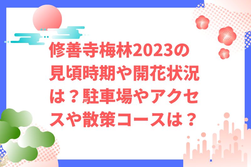 修善寺梅林2023の見頃時期や開花状況は？駐車場やアクセスや散策コースは？