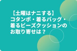 【土曜はナニする】コタンポ・着るバッグ・着るビーズクッションのお取り寄せは？