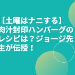 【土曜はナニする】肉汁封印ハンバーグのレシピは？ジョージ先生が伝授！