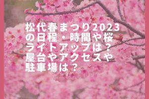 松代春まつり2023の日程・時間や桜ライトアップは？屋台やアクセスや駐車場は？
