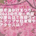 弥彦湯かけまつり2023の日程・時間や屋台は？夜桜ライトアップや駐車場やアクセスは？