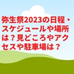 弥生祭2023の日程・スケジュールや見どころは？花火やアクセスや駐車場は？
