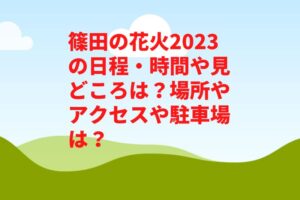 篠田の花火2023の日程・時間や見どころは？場所やアクセスや駐車場は？