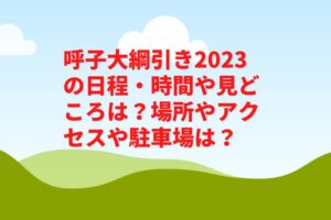 呼子大綱引き2023の日程・時間や見どころは？場所やアクセスや駐車場は？