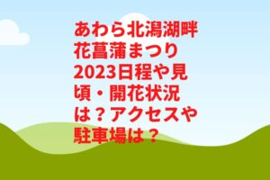 あわら北潟湖畔花菖蒲まつり2023日程や見頃・開花状況は？アクセスや駐車場は？