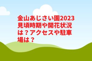 金山あじさい園2023見頃時期や開花状況は？アクセスや駐車場は？