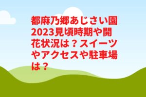 都麻乃郷あじさい園2023見頃時期や開花状況は？アクセスや駐車場やスイーツは？