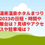 湯来温泉ホタルまつり2023の日程・時間や屋台は？見頃やアクセスや駐車場は？